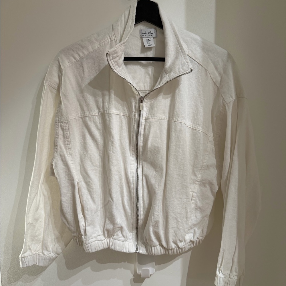 White linen bomber